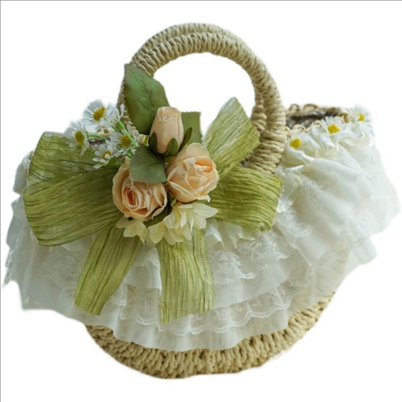 Women'S Bags Cross Body - Sac tissé en paille de dentelle