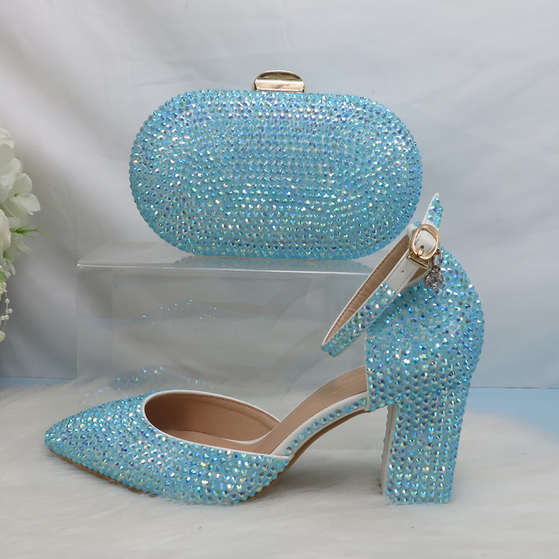 Women Bags New - 2025 nouveauté bleu vert AB Bling
