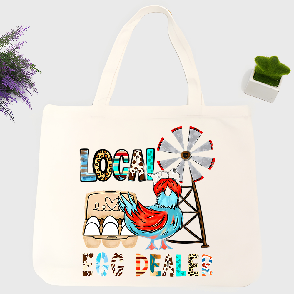 Women Bags Farmers - Sac fourre-tout en toile avec motif
